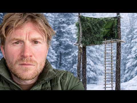 Building a hidden Survival Treehouse From Scratch (72 Hours)