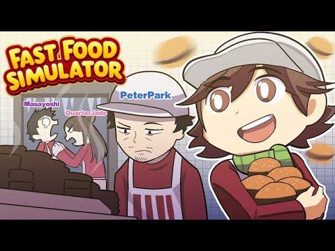 Serving BRAINROT BURGERS with Masayoshi, QuarterJade and peterpark ► Fast Food Simulator