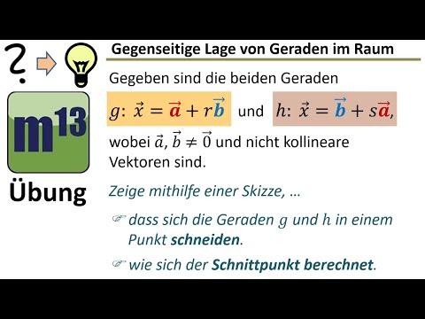 Gegenseitige Lage von Geraden - ein Spezialfall von sich schneidenden Geraden