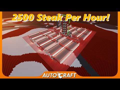 Fast Custom 1D Mooshroom Farm In Minecraft! (AutoCraft ep.134)