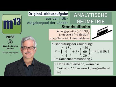 Abitur-Aufgabe: 2023 - ANALYTISCHE GEOMETRIE - OHimi - grundlegendes Niveau - Aufgabengruppe 1