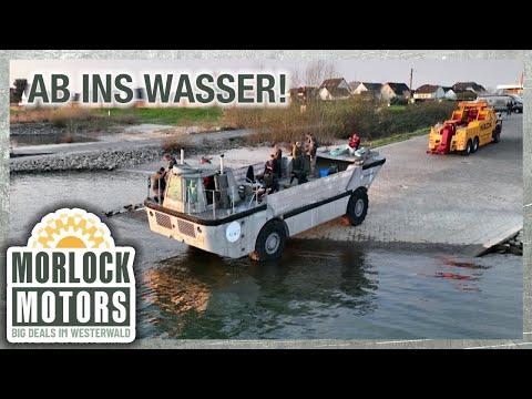 AMPHIBIE wird zu Wasser gelassen! "Ich hoffe, es sind keine Löcher mehr drin!"  | Morlock Motors