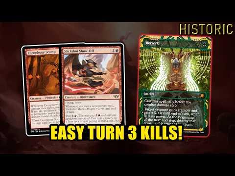 Easy Turn 3 Kills With Berserk & Legolas's Quick Reflexes! | Historic BO3 | MTG Arena