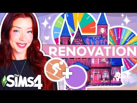 Using a RANDOM COLOUR AND AESTHETIC to Renovate a Haunted House in The Sims 4