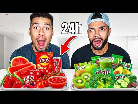 NUR ROTES VS GRÜNES ESSEN FÜR 24 STUNDEN!