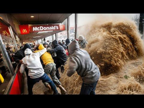 So nah! Glückliche Menschen vs. wütende Natur – auf Kamera festgehalten