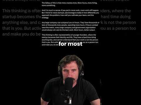 Working more Fallacy