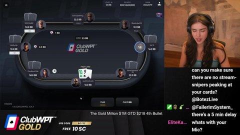 $1M POKER TOURNAMENT I !CLUBWPTGOLD CODE BOTEZ I $218 BUY-IN I 5 minute delay